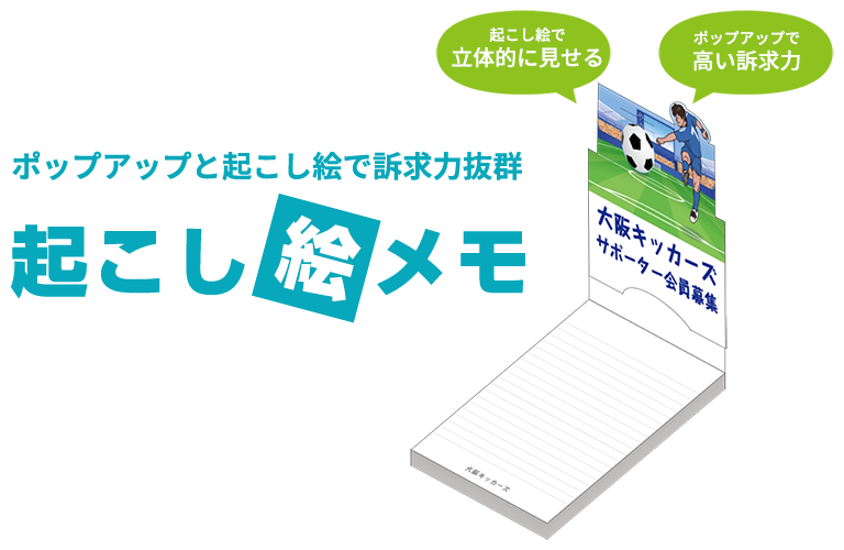 ポップアップと起こし絵で訴求力抜群 起こし絵メモ